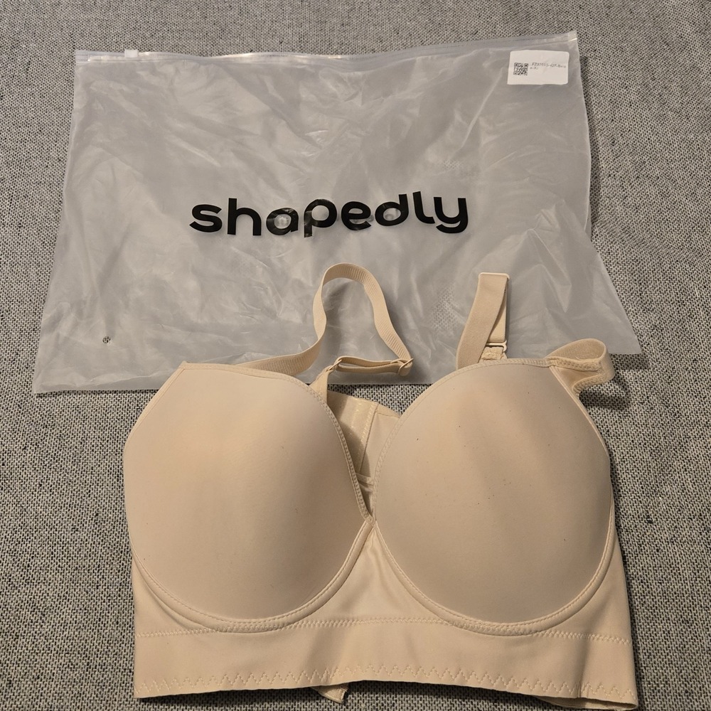 NWT Shapedly Wireless Full Coverage Bra Tan 40F 90F High Support Comfort